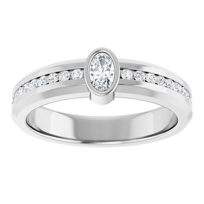 5/8 Ctw Oval Lab-Grown Diamond Band - White Gold - Lab Grown Diamond