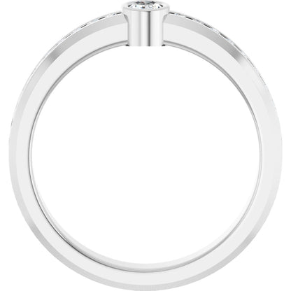 5/8 Ctw Oval Lab-Grown Diamond Band - White Gold - Lab Grown Diamond