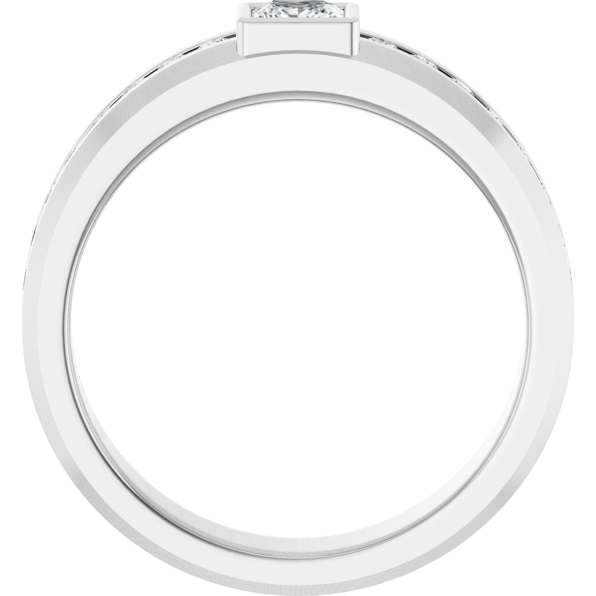 7/8 Ctw Square Lab-Grown Diamond Band - White Gold - Lab Grown Diamond