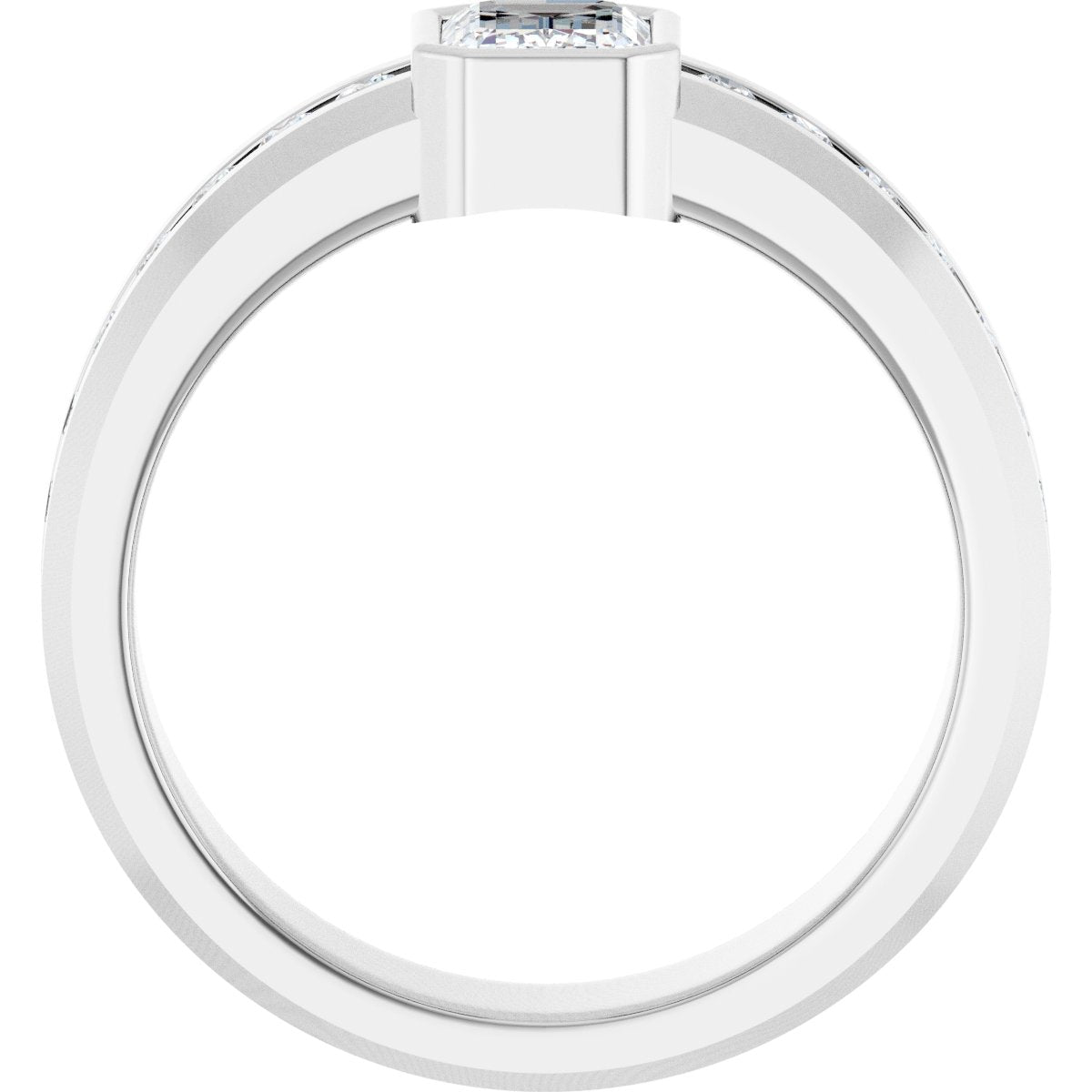 1 3/4 Ctw Emerald Lab-Grown Diamond Band - White Gold - Lab Grown Diamond