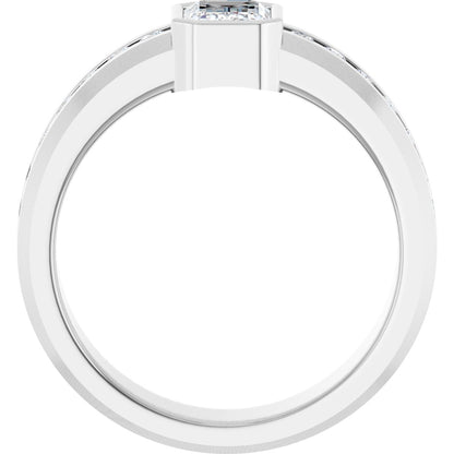 1 3/4 Ctw Emerald Lab-Grown Diamond Band - White Gold - Lab Grown Diamond