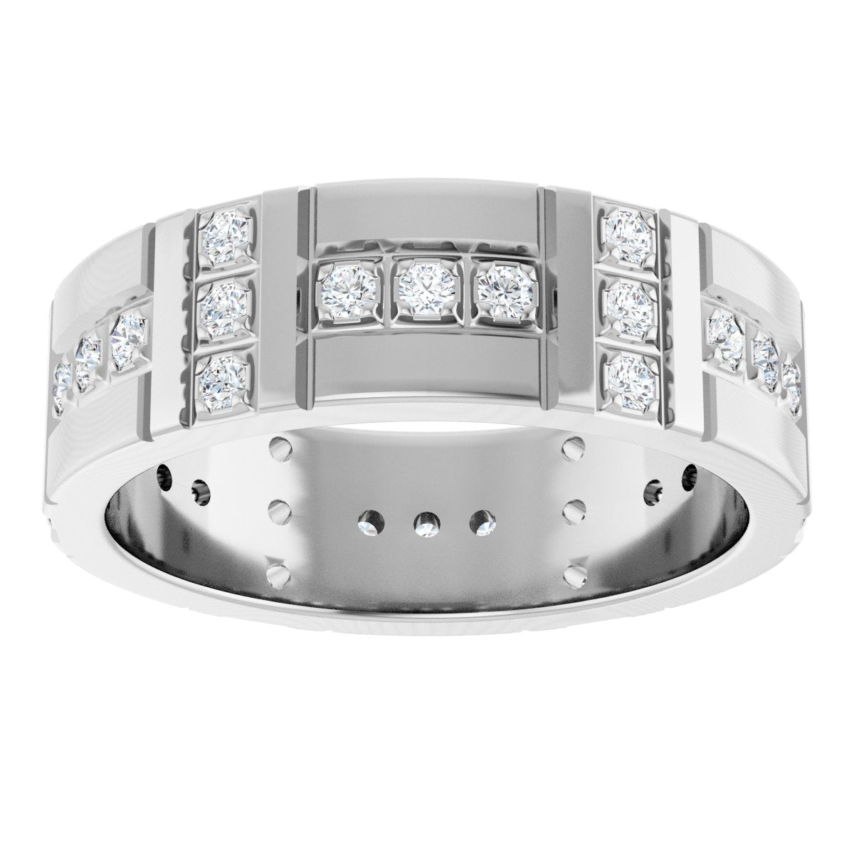 1/4 Ctw Lab-Grown Diamond Accented Eternity Band - White Gold - Lab Grown Diamond