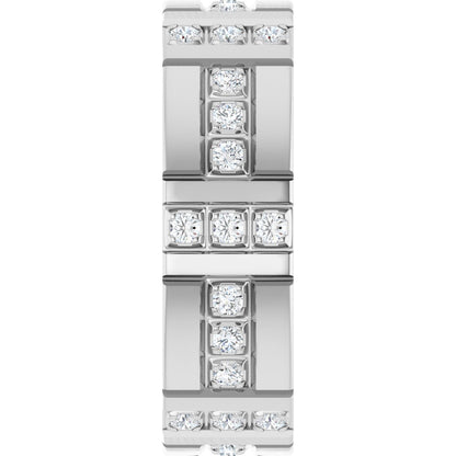 1/4 Ctw Lab-Grown Diamond Accented Eternity Band - White Gold - Lab Grown Diamond