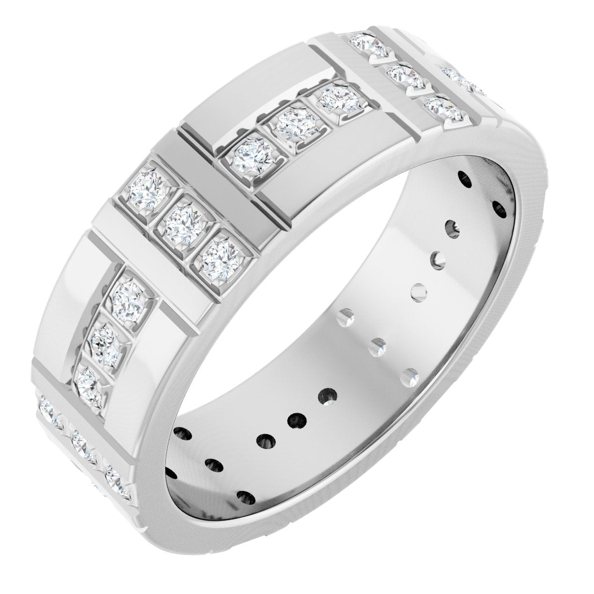 1/4 Ctw Lab-Grown Diamond Accented Eternity Band - White Gold - Lab Grown Diamond