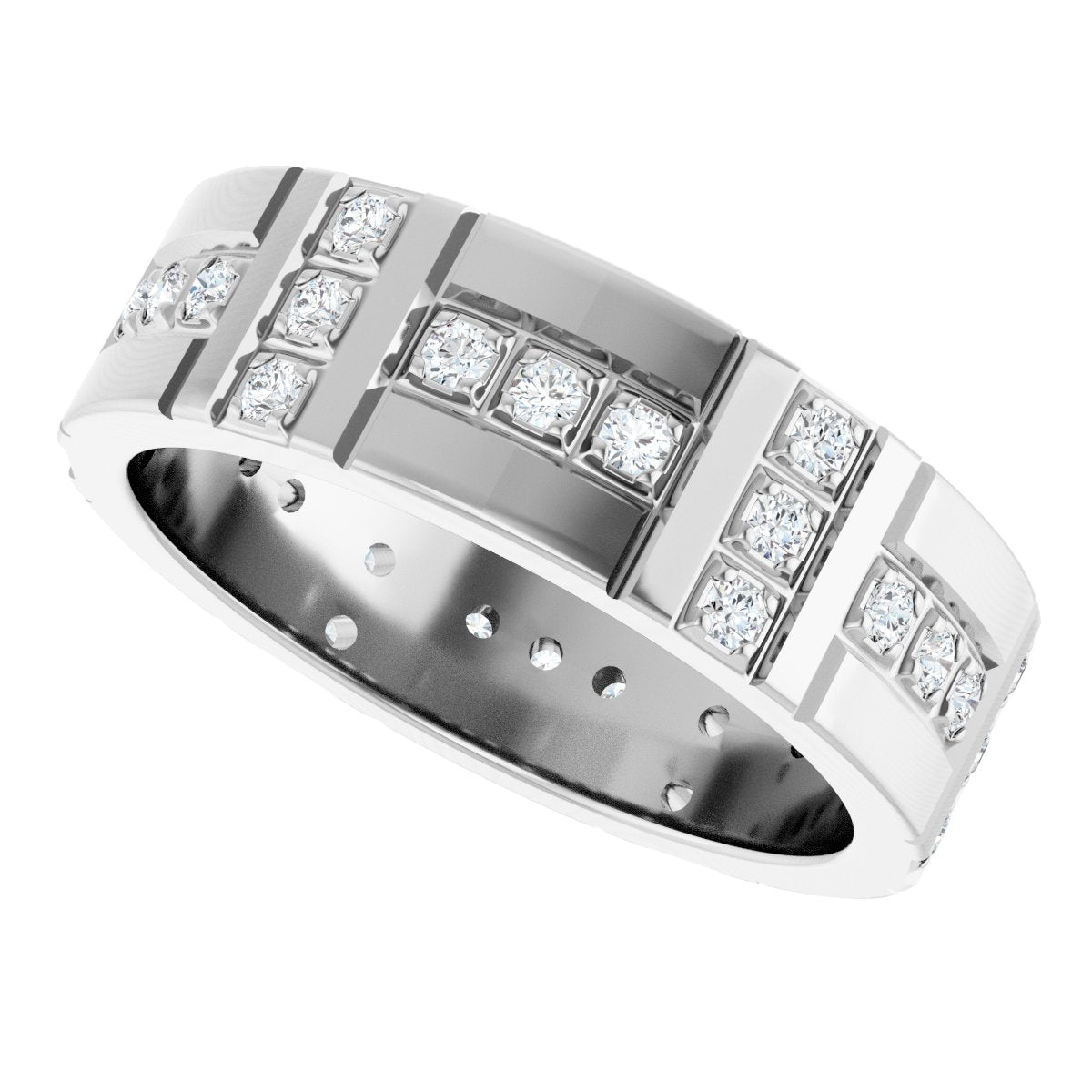 1/4 Ctw Lab-Grown Diamond Accented Eternity Band - White Gold - Lab Grown Diamond