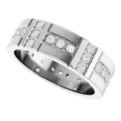 1/4 Ctw Lab-Grown Diamond Accented Eternity Band - White Gold - Lab Grown Diamond