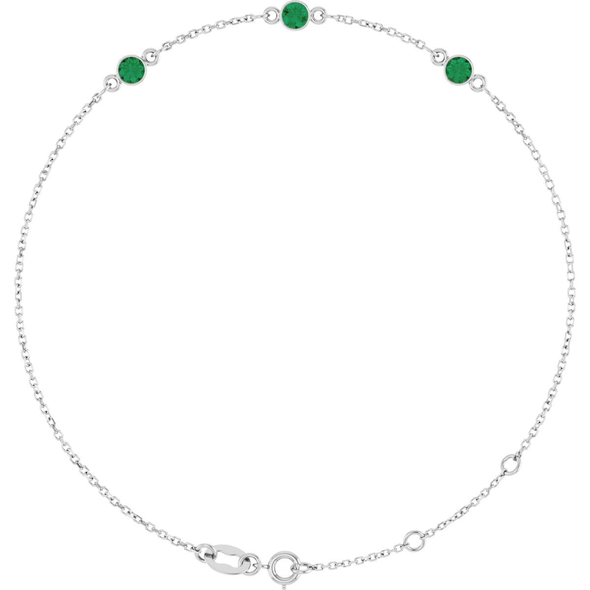 Lab-Grown Emerald Bezel-Set Bracelet - Lab Grown Diamond