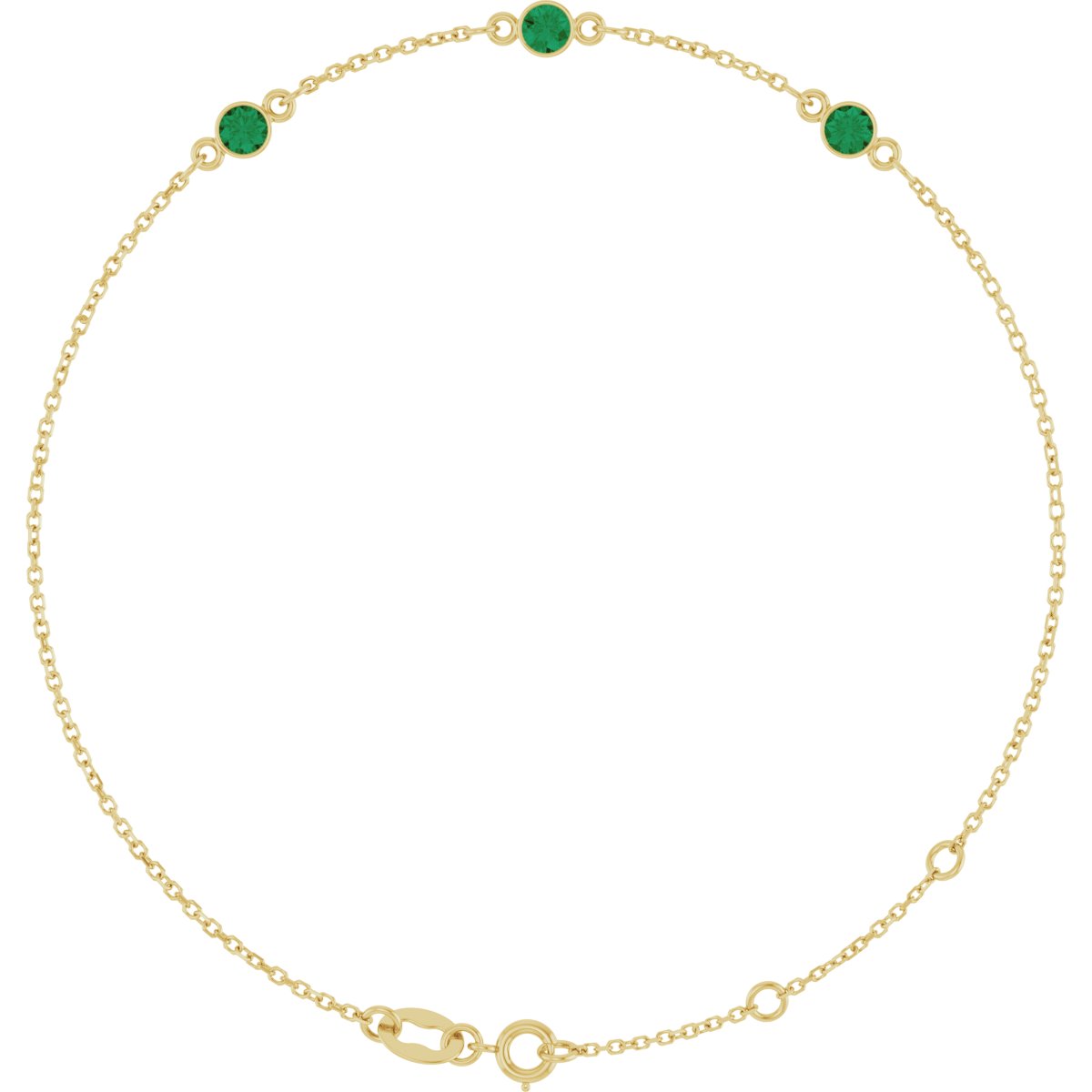 Lab-Grown Alexandrite  Bezel-Set Bracelet - Yellow Gold - Lab Grown Diamond