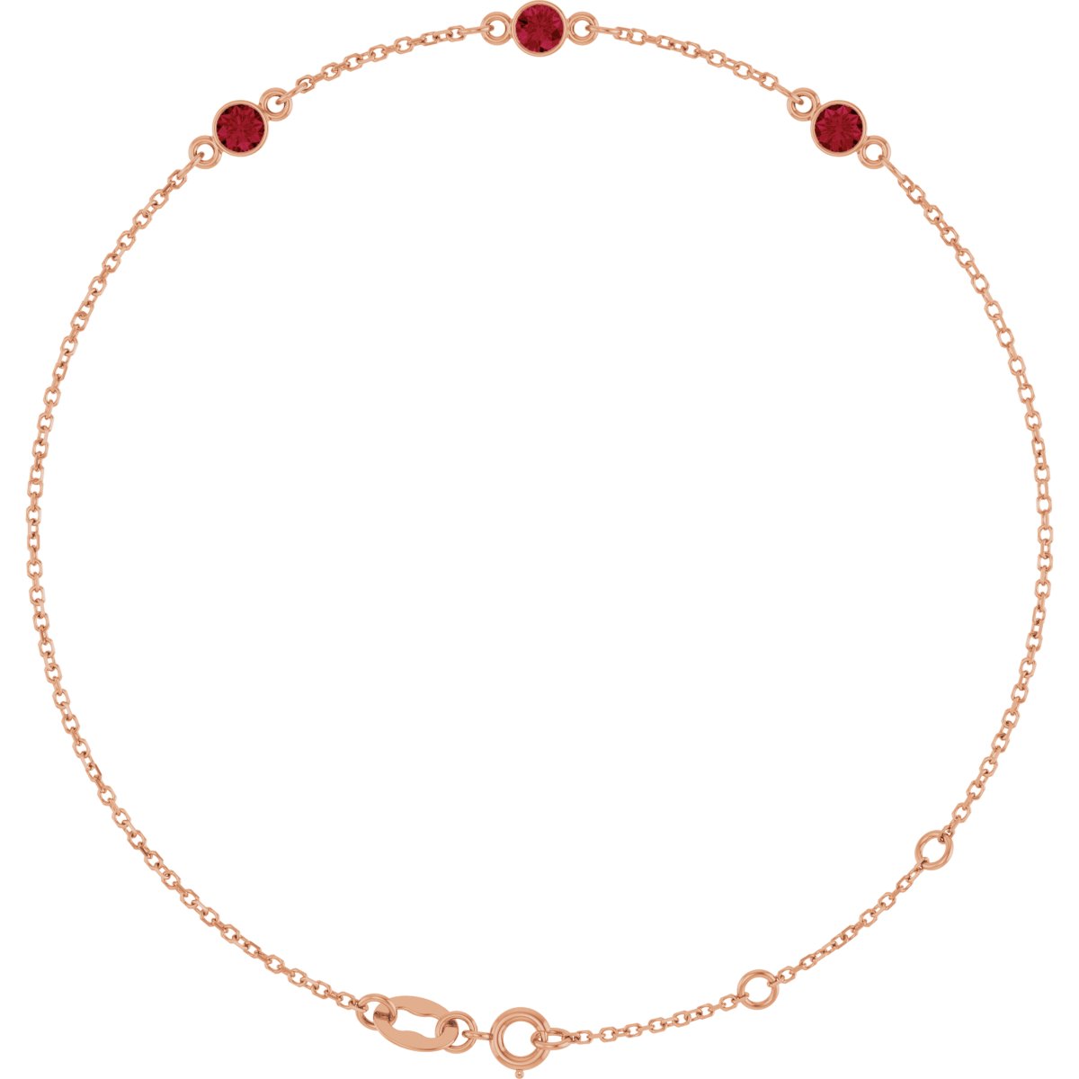 Lab-Grown Emerald Bezel-Set Bracelet - Rose Gold - Lab Grown Diamond