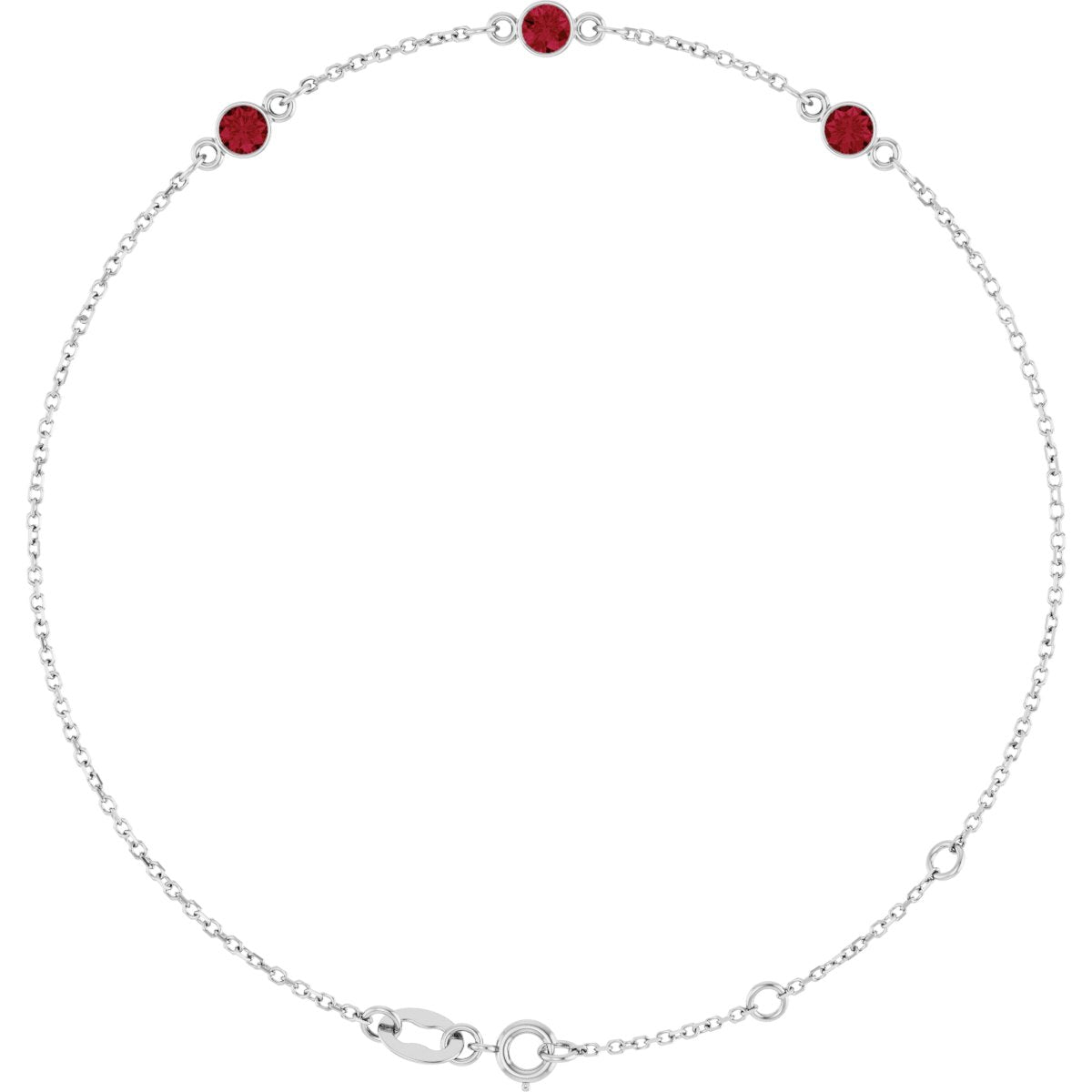 Lab-Grown Ruby Bezel-Set Bracelet - Lab Grown Diamond