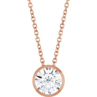 1 Ct Lab-Grown Diamond Solitaire Necklace - Rose Gold - Lab Grown Diamond
