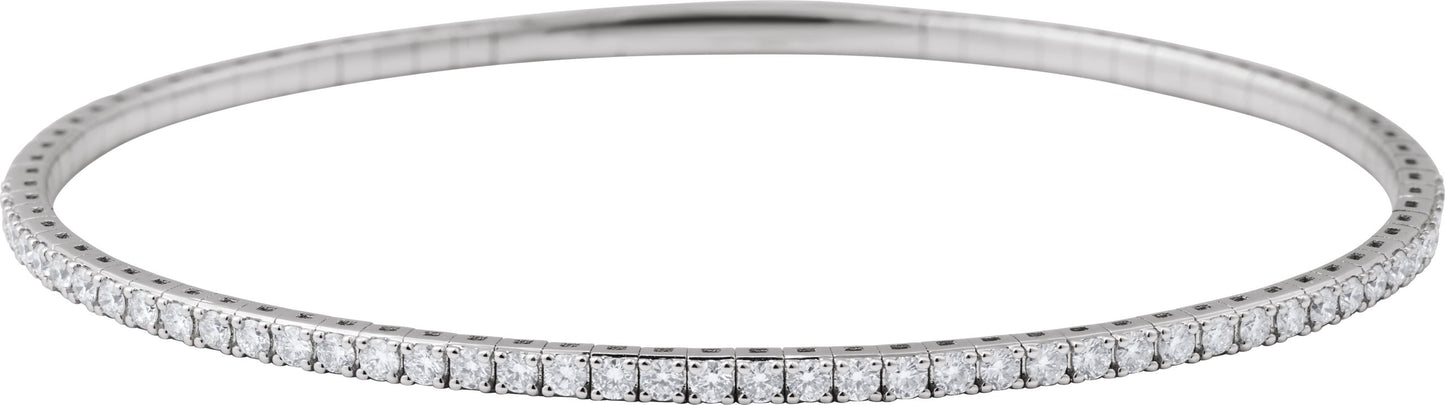1 Ctw Lab-Grown Diamond Flexible Half Bangle Bracelet - Lab Grown Diamond