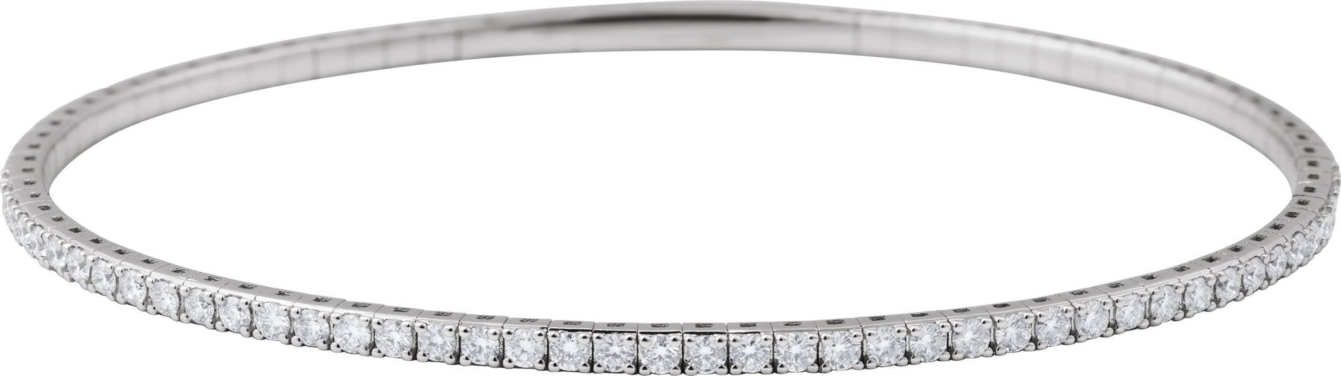 2 Ctw Lab-Grown Diamond Flexible Half Bangle Bracelet - Lab Grown Diamond