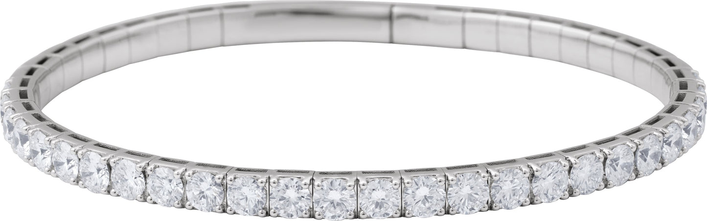 1 Ctw Lab-Grown Diamond Flexible Half Bangle Bracelet - Rose Gold - Lab Grown Diamond