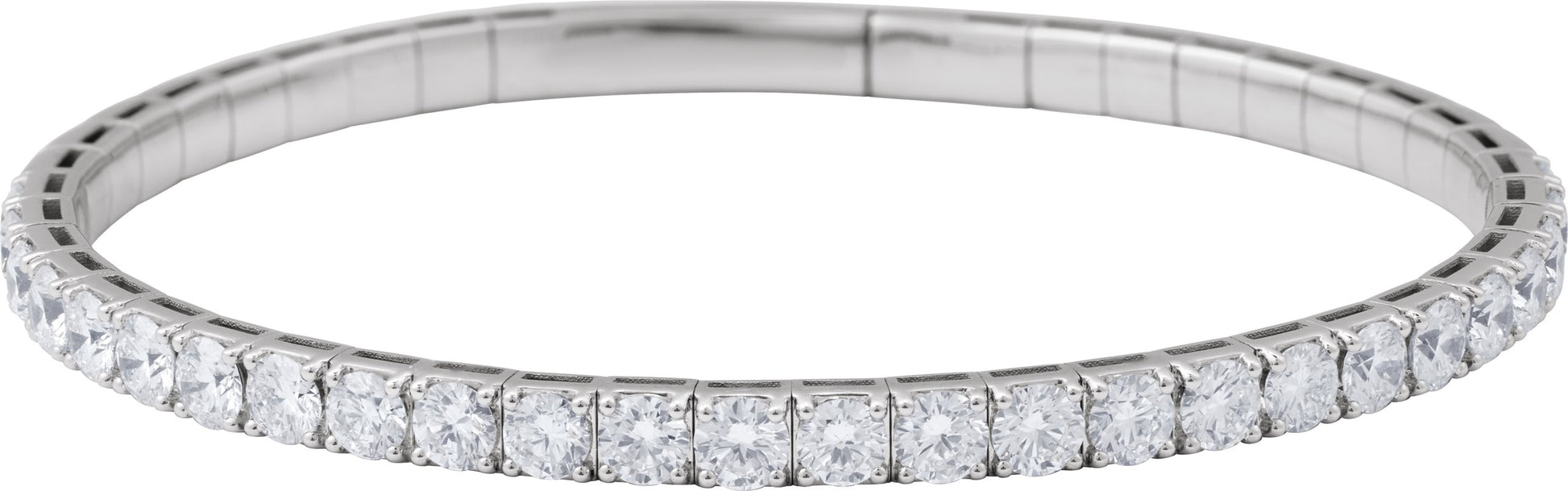 4 Ctw Lab-Grown Diamond Flexible Half Bangle Bracelet - Lab Grown Diamond