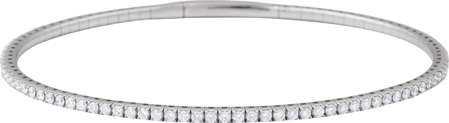 1 1/2 Ctw Lab-Grown Diamond Flexible Full Bangle Bracelet - Lab Grown Diamond