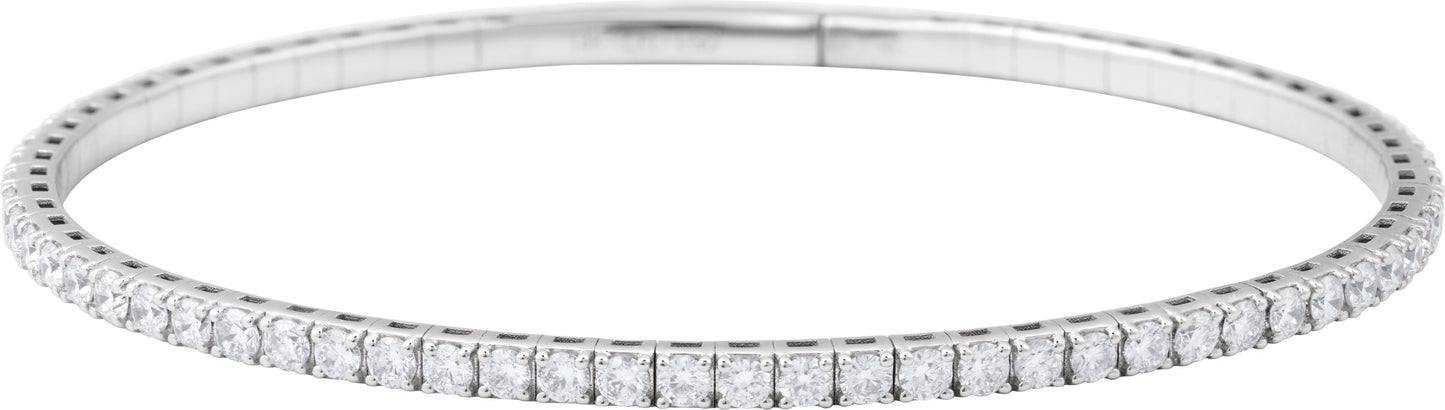 3 Ctw Lab-Grown Diamond Flexible Full Bangle Bracelet - Lab Grown Diamond