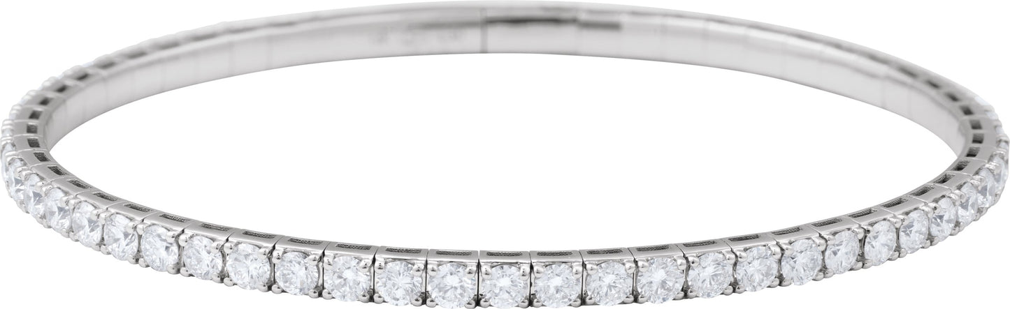 1 1/2 Ctw Lab-Grown Diamond Flexible Full Bangle Bracelet - Rose Gold - Lab Grown Diamond