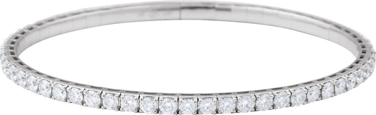 1 1/2 Ctw Lab-Grown Diamond Flexible Full Bangle Bracelet - Rose Gold - Lab Grown Diamond