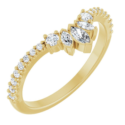 1/3 Ctw Marquise Lab-Grown Diamond Contour Band