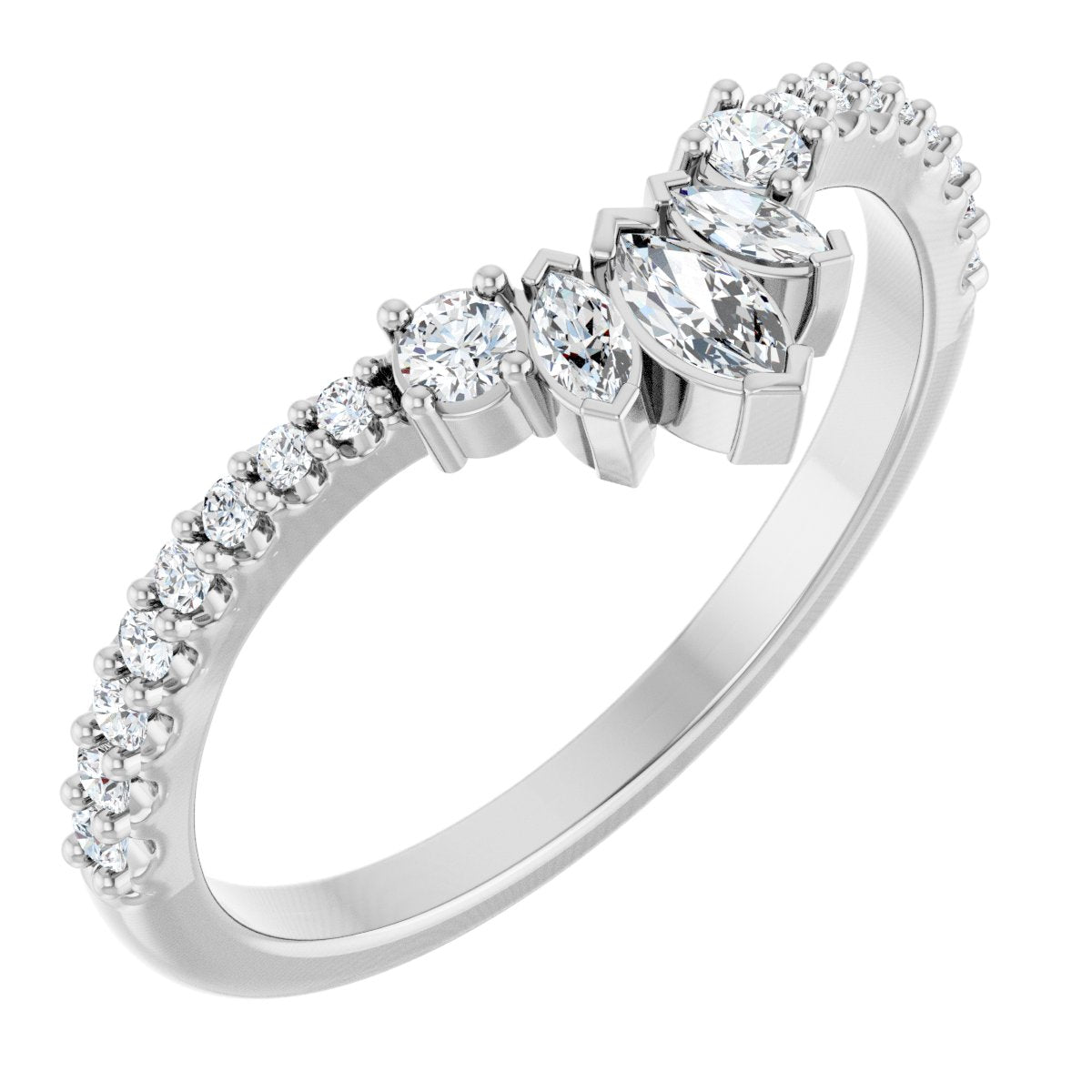 1/3 Ctw Marquise Lab-Grown Diamond Contour Band