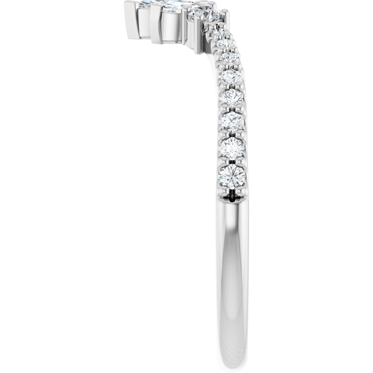 1/3 Ctw Marquise Lab-Grown Diamond Contour Band - White Gold - Lab Grown Diamond