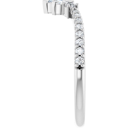 1/3 Ctw Marquise Lab-Grown Diamond Contour Band - White Gold - Lab Grown Diamond