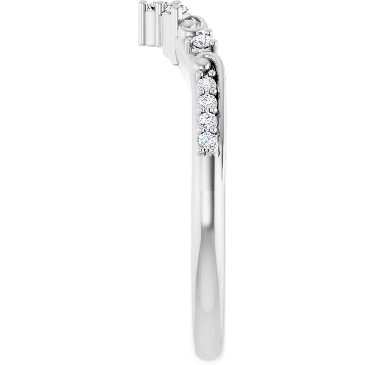 1/6 Ctw Marquise Lab-Grown Diamond Contour Band - White Gold - Lab Grown Diamond