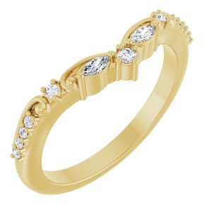 1/6 Ctw Marquise Lab-Grown Diamond Contour Band