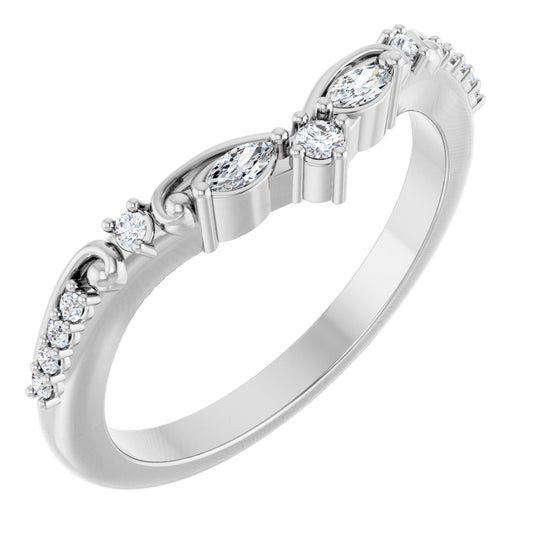1/6 Ctw Marquise Lab-Grown Diamond Contour Band