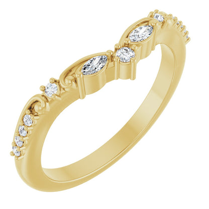 1/6 Ctw Marquise Lab-Grown Diamond Contour Band