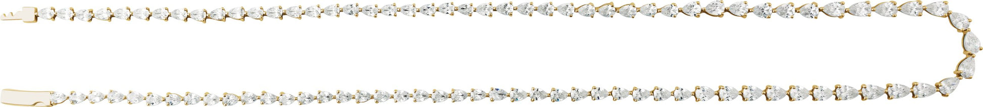 10 Ctw Pear Lab-Grown Diamond Line Necklace - Yellow Gold - Lab Grown Diamond