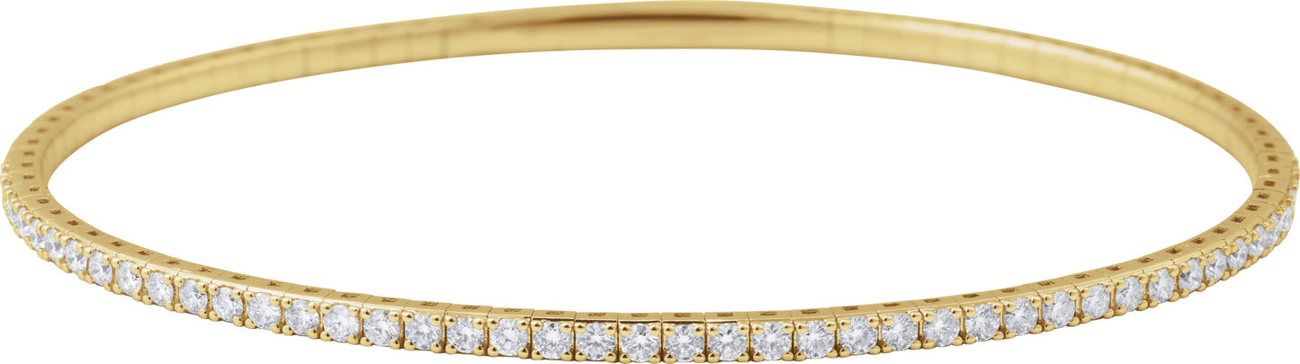 1 Ctw Lab-Grown Diamond Flexible Half Bangle Bracelet - Lab Grown Diamond