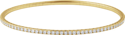 1 Ctw Lab-Grown Diamond Flexible Half Bangle Bracelet - Yellow Gold - Lab Grown Diamond