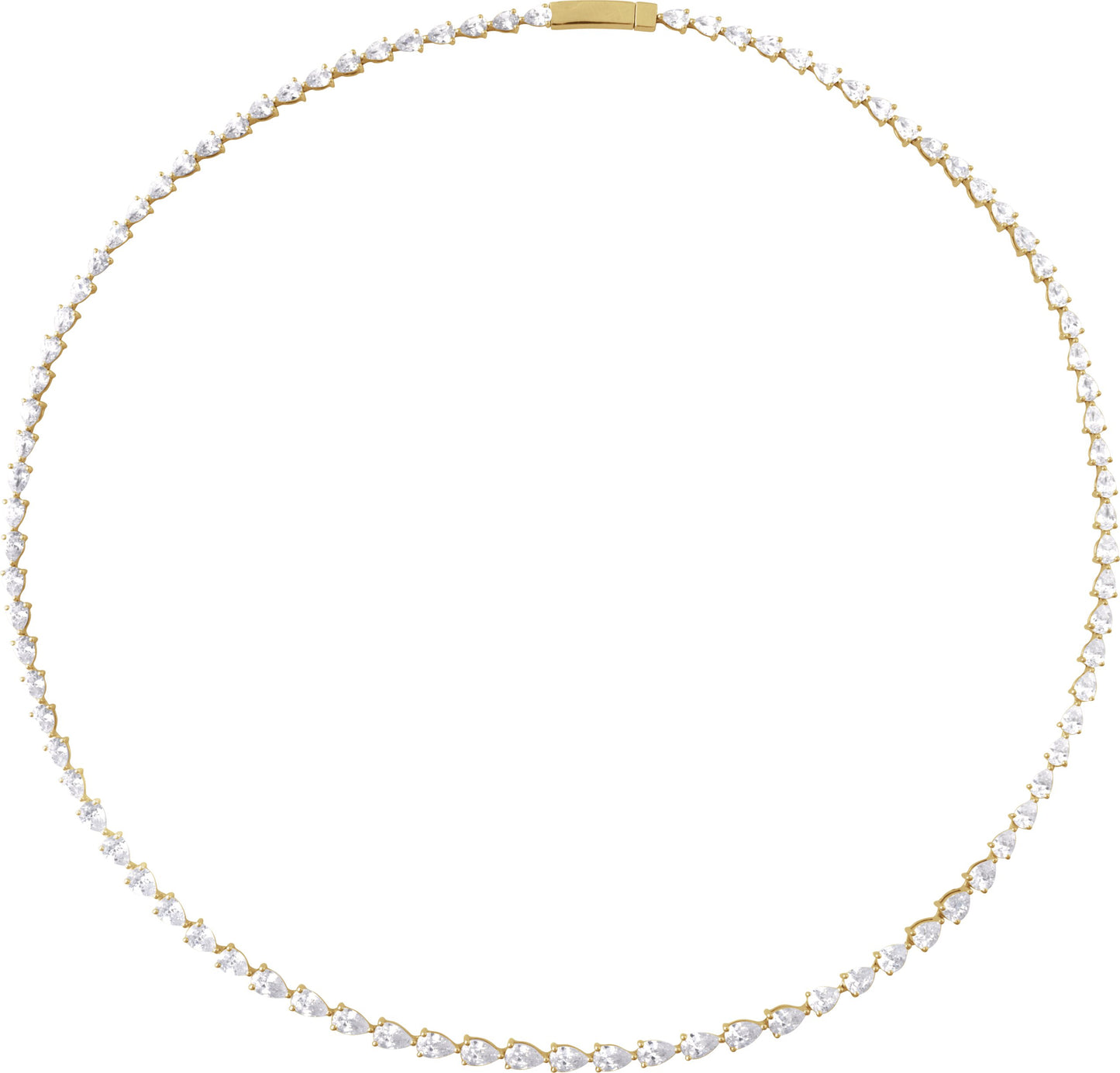 10 Ctw Pear Lab-Grown Diamond Line Necklace - Lab Grown Diamond
