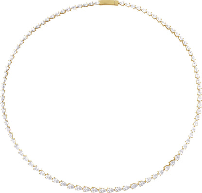 10 Ctw Pear Lab-Grown Diamond Line Necklace - Lab Grown Diamond