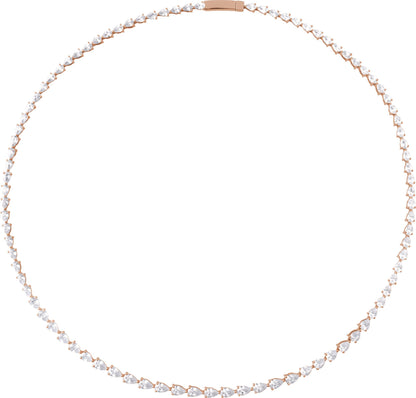 10 Ctw Pear Lab-Grown Diamond Line Necklace