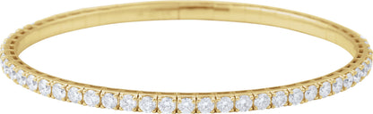 3 Ctw Lab-Grown Diamond Flexible Full Bangle Bracelet - Yellow Gold - Lab Grown Diamond