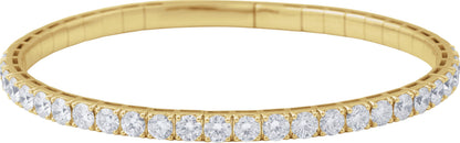 2 Ctw Lab-Grown Diamond Flexible Half Bangle Bracelet - Yellow Gold - Lab Grown Diamond