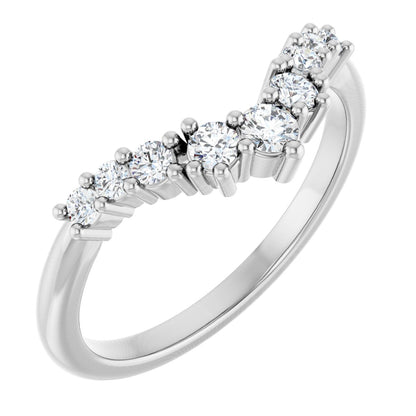 1/4 Ctw Lab-Grown Diamond Contour Band - White Gold - Lab Grown Diamond