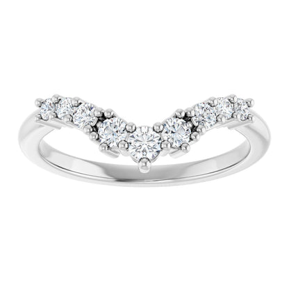 1/4 Ctw Lab-Grown Diamond Contour Band - White Gold - Lab Grown Diamond