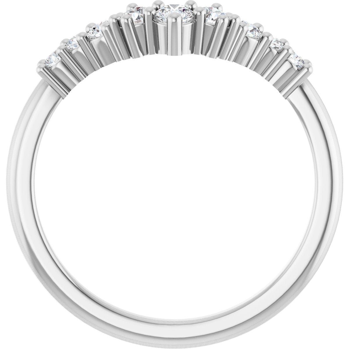 1/4 Ctw Lab-Grown Diamond Contour Band - White Gold - Lab Grown Diamond