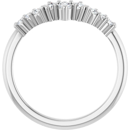 1/4 Ctw Lab-Grown Diamond Contour Band - White Gold - Lab Grown Diamond