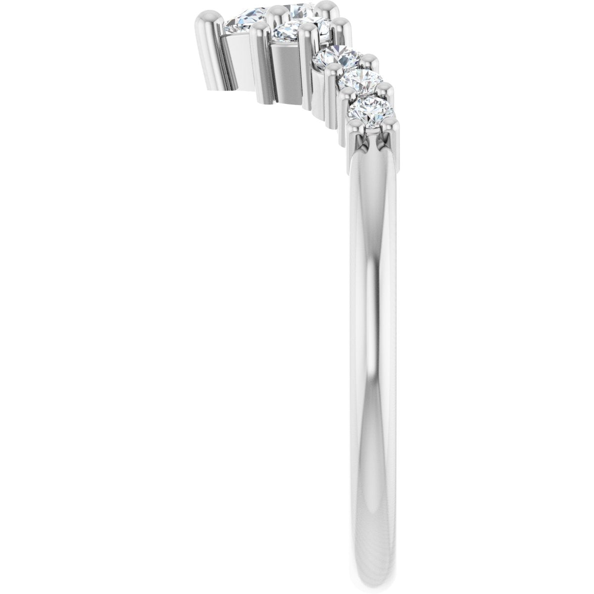 1/2 Ctw Pear Lab-Grown Diamond Contour Band - White Gold - Lab Grown Diamond