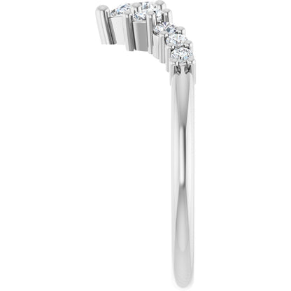 1/2 Ctw Pear Lab-Grown Diamond Contour Band - White Gold - Lab Grown Diamond