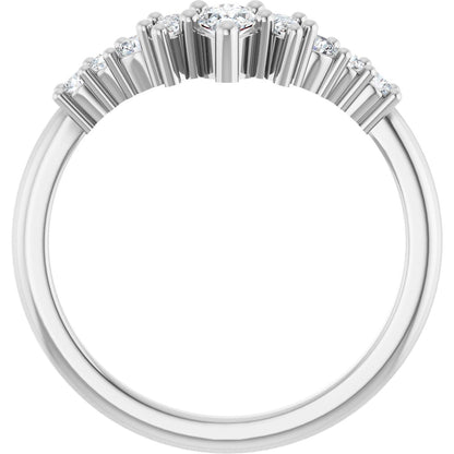 1/2 Ctw Pear Lab-Grown Diamond Contour Band - White Gold - Lab Grown Diamond