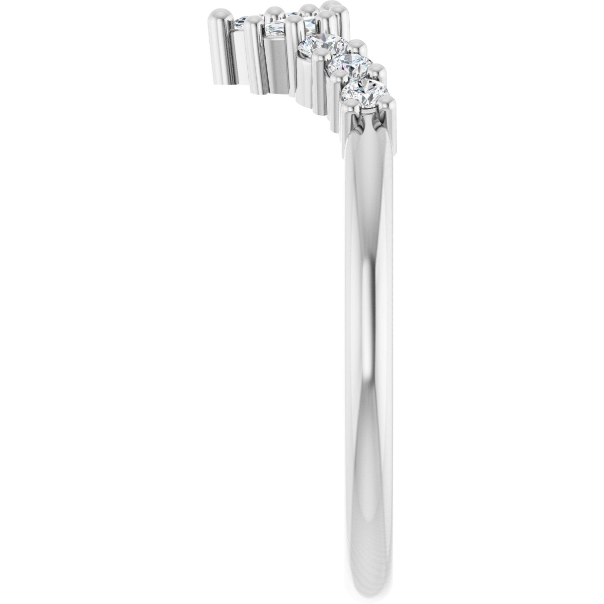 1/4 Ctw Marquise Lab-Grown Diamond Contour Band - White Gold - Lab Grown Diamond