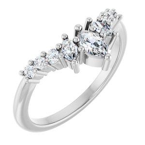 3/8 Ctw Marquise Lab-Grown Diamond Contour Band