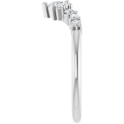 3/8 Ctw Pear Lab-Grown Diamond Contour Band - White Gold - Lab Grown Diamond