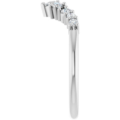 1/4 Ctw Lab-Grown Diamond Contour Band - White Gold - Lab Grown Diamond